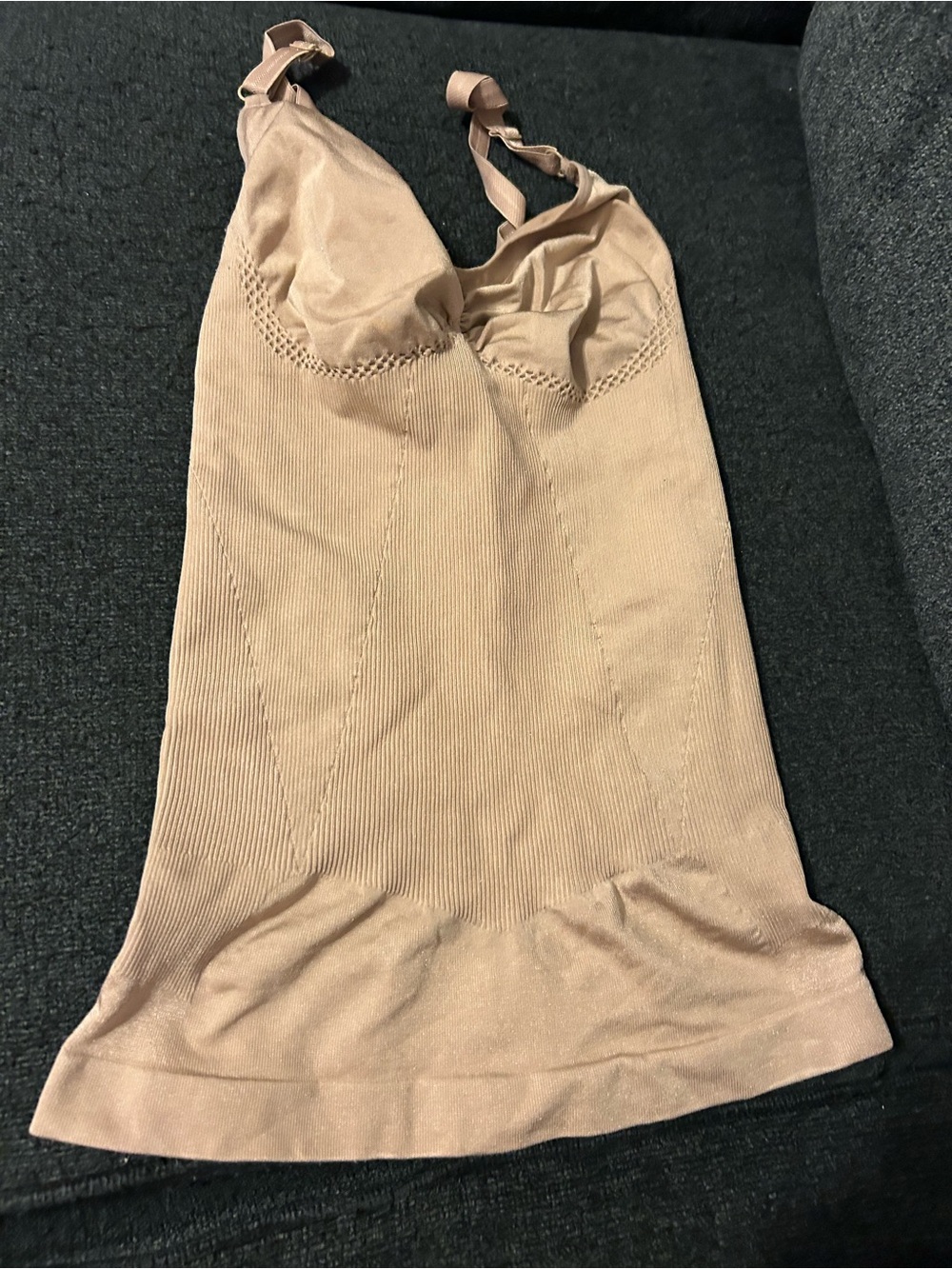 Everyday Nude Supportive Slip Chemise with Adjustable Straps. Size L, fits like